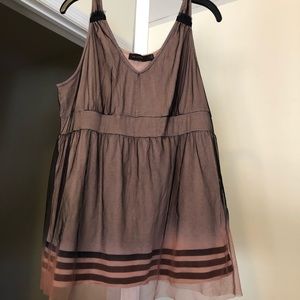 The Limited Baby Doll Tank Top with Sheer Overlay